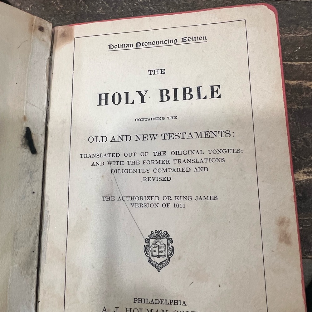 Vintage Holy Bible with black Cover